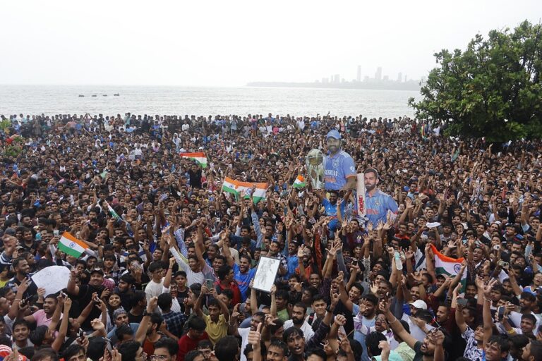 Fans gathered at Wankhede Stadium, Mumbai/Image-BCCI