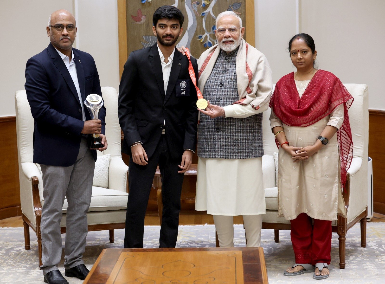 PM Modi meets Youngest world chess champion, D Gukesh