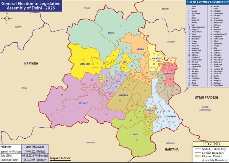 चुनाव आयोग ने दिल्ली चुनाव 2025 के तारीखों का किया ऐलान